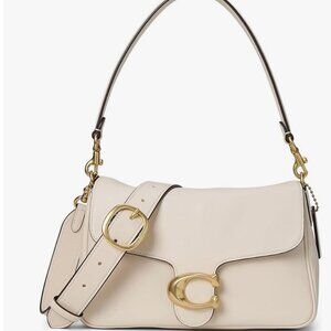 COACH Soft Tabby genuine leather shoulder crossbody + Dust bag  CHALK WHITE